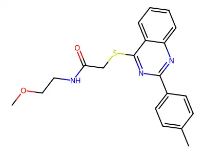 Acetamide,N-(2-methoxyethyl)-2-[[2-(4-methylphenyl)-4-quinazolinyl]thio]- structure