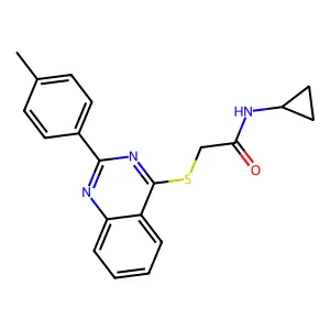 N-Cyclopropyl-2-{[2-(4-methylphenyl)-4-quinazolinyl]sulfanyl}acetamide structure