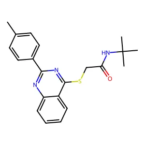 N-tert-butyl-2-[2-(4-methylphenyl)quinazolin-4-yl]sulfanylacetamide structure