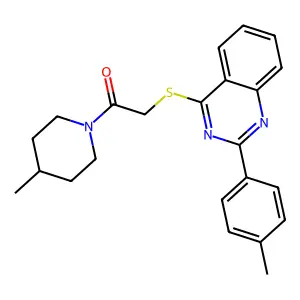 2-[2-(4-Methylphenyl)quinazolin-4-yl]sulfanyl-1-(4-methylpiperidin-1-yl)ethanone structure