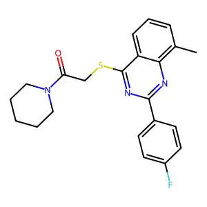 Piperidine, 1-[[[2-(4-fluorophenyl)-8-methyl-4-quinazolinyl]thio]acetyl]- structure