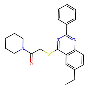 2-(6-Ethyl-2-phenylquinazolin-4-yl)sulfanyl-1-piperidin-1-ylethanone structure