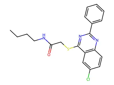 N-Butyl-2-[(6-chloro-2-phenyl-4-quinazolinyl)sulfanyl]acetamide structure