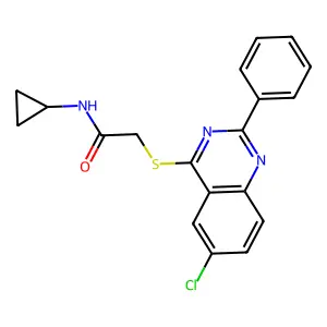 2-[(6-Chloro-2-phenyl-4-quinazolinyl)sulfanyl]-N-cyclopropylacetamide structure