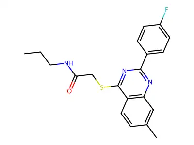 2-{[2-(4-Fluorophenyl)-7-methyl-4-quinazolinyl]sulfanyl}-N-propylacetamide structure