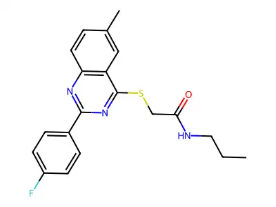 2-{[2-(4-Fluorophenyl)-6-methyl-4-quinazolinyl]sulfanyl}-N-propylacetamide structure