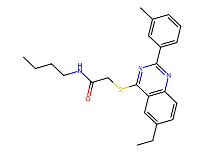 N-Butyl-2-{[6-ethyl-2-(3-methylphenyl)-4-quinazolinyl]sulfanyl}acetamide structure