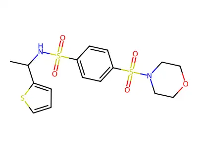 4-(Morpholine-4-sulfonyl)-N-[1-(thiophen-2-yl)ethyl]benzene-1-sulfonamide structure