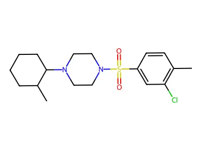Piperazine, 1-[(3-chloro-4-methylphenyl)sulfonyl]-4-(2-methylcyclohexyl)- structure