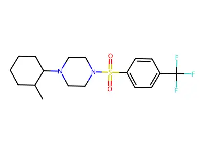 1-(2-Methylcyclohexyl)-4-[4-(trifluoromethyl)phenyl]sulfonylpiperazine structure