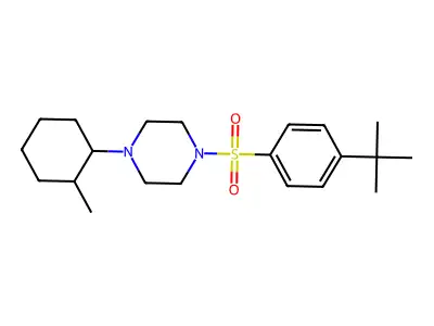 Piperazine, 1-[[4-(1,1-dimethylethyl)phenyl]sulfonyl]-4-(2-methylcyclohexyl)- structure