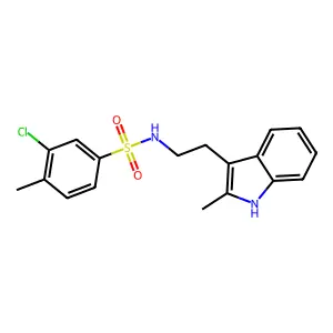 3-chloro-4-methyl-N-[2-(2-methyl-1H-indol-3-yl)ethyl]benzenesulfonamide structure
