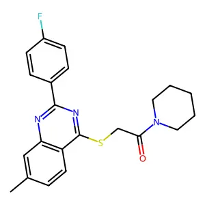 Piperidine, 1-[[[2-(4-fluorophenyl)-7-methyl-4-quinazolinyl]thio]acetyl]- structure