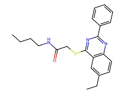 N-Butyl-2-[(6-ethyl-2-phenyl-4-quinazolinyl)sulfanyl]acetamide structure