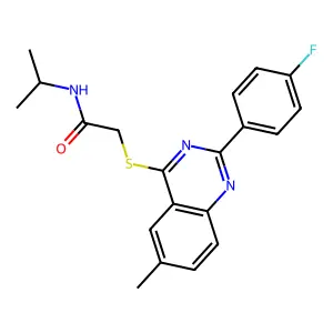 2-{[2-(4-Fluorophenyl)-6-methyl-4-quinazolinyl]sulfanyl}-N-isopropylacetamide structure