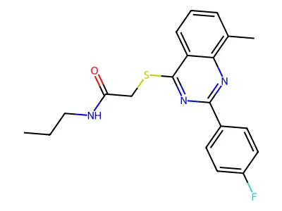 2-{[2-(4-Fluorophenyl)-8-methyl-4-quinazolinyl]sulfanyl}-N-propylacetamide structure