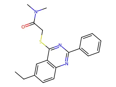 2-[(6-Ethyl-2-phenyl-4-quinazolinyl)sulfanyl]-N,N-dimethylacetamide structure