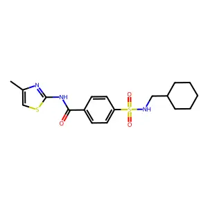 4-[cyclohexyl(methyl)sulfamoyl]-N-(4-methyl-1,3-thiazol-2-yl)benzamide structure