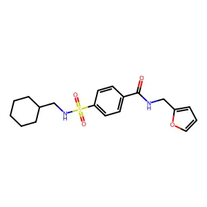 Benzamide, 4-[[(cyclohexylmethyl)amino]sulfonyl]-N-(2-furanylmethyl)- structure