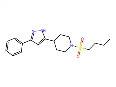 Piperidine, 1-(butylsulfonyl)-4-(5-phenyl-1H-pyrazol-3-YL)- structure