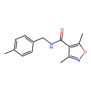3,5-dimethyl-N-(4-methylbenzyl)-1,2-oxazole-4-carboxamide structure