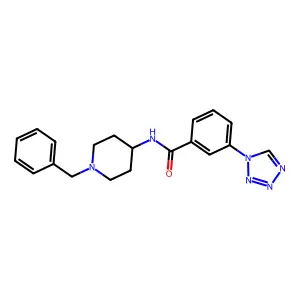 N-(1-benzylpiperidin-4-yl)-3-(1H-tetrazol-1-yl)benzamide structure