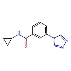 N-cyclopropyl-3-(1H-tetrazol-1-yl)benzamide structure