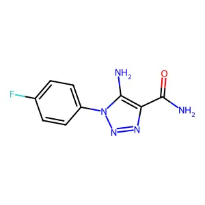 5-amino-1-(4-fluorophenyl)-1H-1,2,3-triazole-4-carboxamide structure