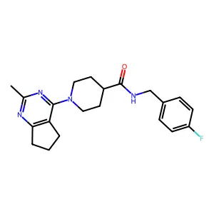 4-PIPERIDINECARBOXAMIDE, 1-(6,7-DIHYDRO-2-METHYL-5H-CYCLOPENTAPYRIMIDIN-4-YL)-N-[(4-FLUOROPHENYL)METHYL]- structure