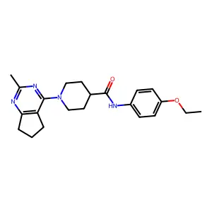 4-PIPERIDINECARBOXAMIDE, 1-(6,7-DIHYDRO-2-METHYL-5H-CYCLOPENTAPYRIMIDIN-4-YL)-N-(4-ETHOXYPHENYL)- structure