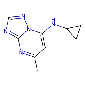 N-cyclopropyl-5-methyl-[1,2,4]triazolo[1,5-a]pyrimidin-7-amine structure