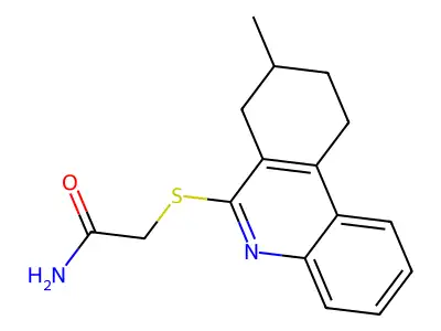 2-[(8-Methyl-7,8,9,10-tetrahydro-6-phenanthridinyl)sulfanyl]acetamide structure
