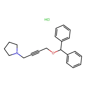 Pyrrolidine, 1-(4-(diphenylmethoxy)-2-butynyl)-, hydrochloride structure