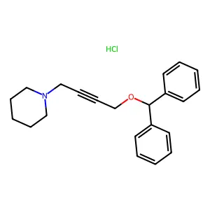 Piperidine, 1-(4-(diphenylmethoxy)-2-butynyl)-, hydrochloride structure