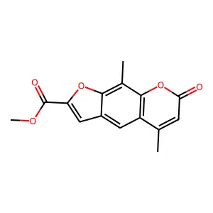 7H-Furo(3,2-g)(1)benzopyran-2-carboxylic acid, 5,9-dimethyl-7-oxo-, methyl ester structure
