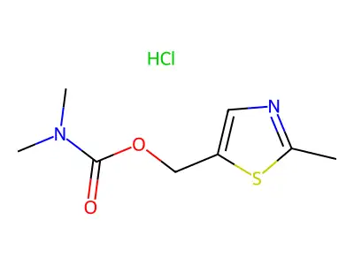 Carbamic acid, dimethyl-, (2-methyl-5-thiazolyl)methyl ester, monohydrochloride structure
