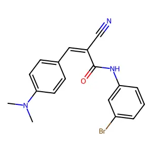 N-(3-bromophenyl)-2-cyano-3-[4-(dimethylamino)phenyl]acrylamide structure