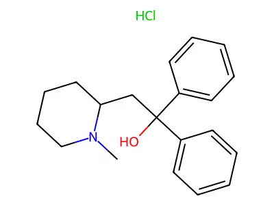 2-(1-Methylpiperidin-2-yl)-2,2-diphenylethan-1-ol--hydrogen chloride (1/1) structure