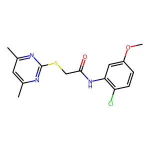N-(2-chloro-5-methoxyphenyl)-2-(4,6-dimethylpyrimidin-2-yl)sulfanylacetamide structure