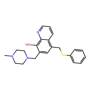 7-(4-Methyl-piperazin-1-ylmethyl)-5-phenylsulfanylmethyl-quinolin-8-ol structure