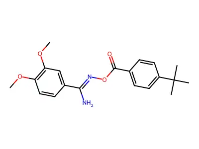 N'-[(4-tert-butylbenzoyl)oxy]-3,4-dimethoxybenzenecarboximidamide structure