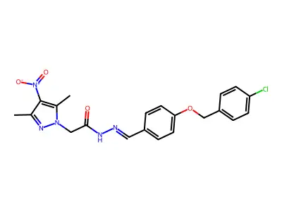 1H-Pyrazole-1-acetic acid, 3,5-dimethyl-4-nitro-, [[4-[(4-chlorophenyl)methoxy]phenyl]methylene]hydrazide (9CI) structure