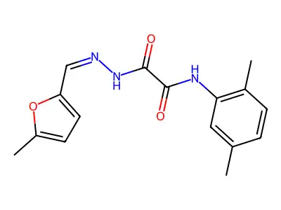 N-(2,5-dimethylphenyl)-N'-[(5-methylfuran-2-yl)methylideneamino]oxamide structure