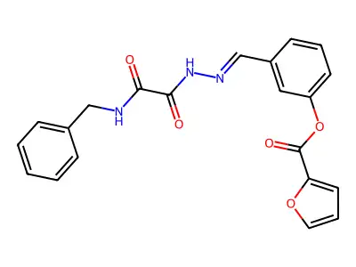 [3-[[[2-(benzylamino)-2-oxoacetyl]hydrazinylidene]methyl]phenyl] furan-2-carboxylate structure