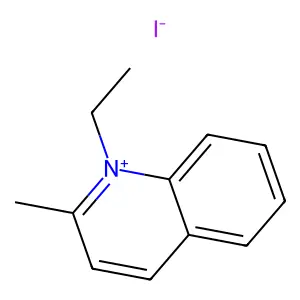 1-Ethyl-2-methylquinolinium iodide structure