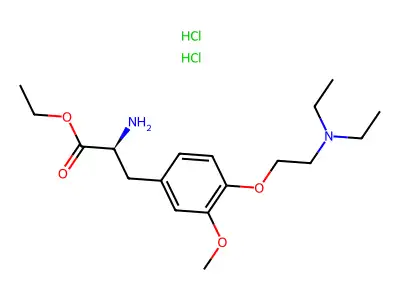DL-Tyrosine, O-(2-(diethylamino)ethyl)-3-methoxy-, ethyl ester, dihydrochloride structure