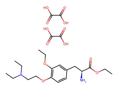 DL-Tyrosine, O-(2-(diethylamino)ethyl)-3-ethoxy-, ethyl ester, ethanedioate (1:2) structure