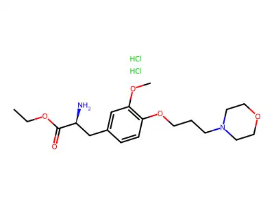 DL-Tyrosine, 3-methoxy-O-(3-(4-morpholinyl)propyl)-, ethyl ester, dihydrochloride structure