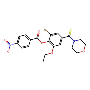 2-Bromo-6-ethoxy-4-(morpholin-4-ylcarbonothioyl)phenyl 4-nitrobenzoate structure
