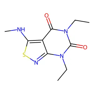 5,7-Diethyl-3-(methylamino)-[1,2]thiazolo[3,4-d]pyrimidine-4,6-dione structure